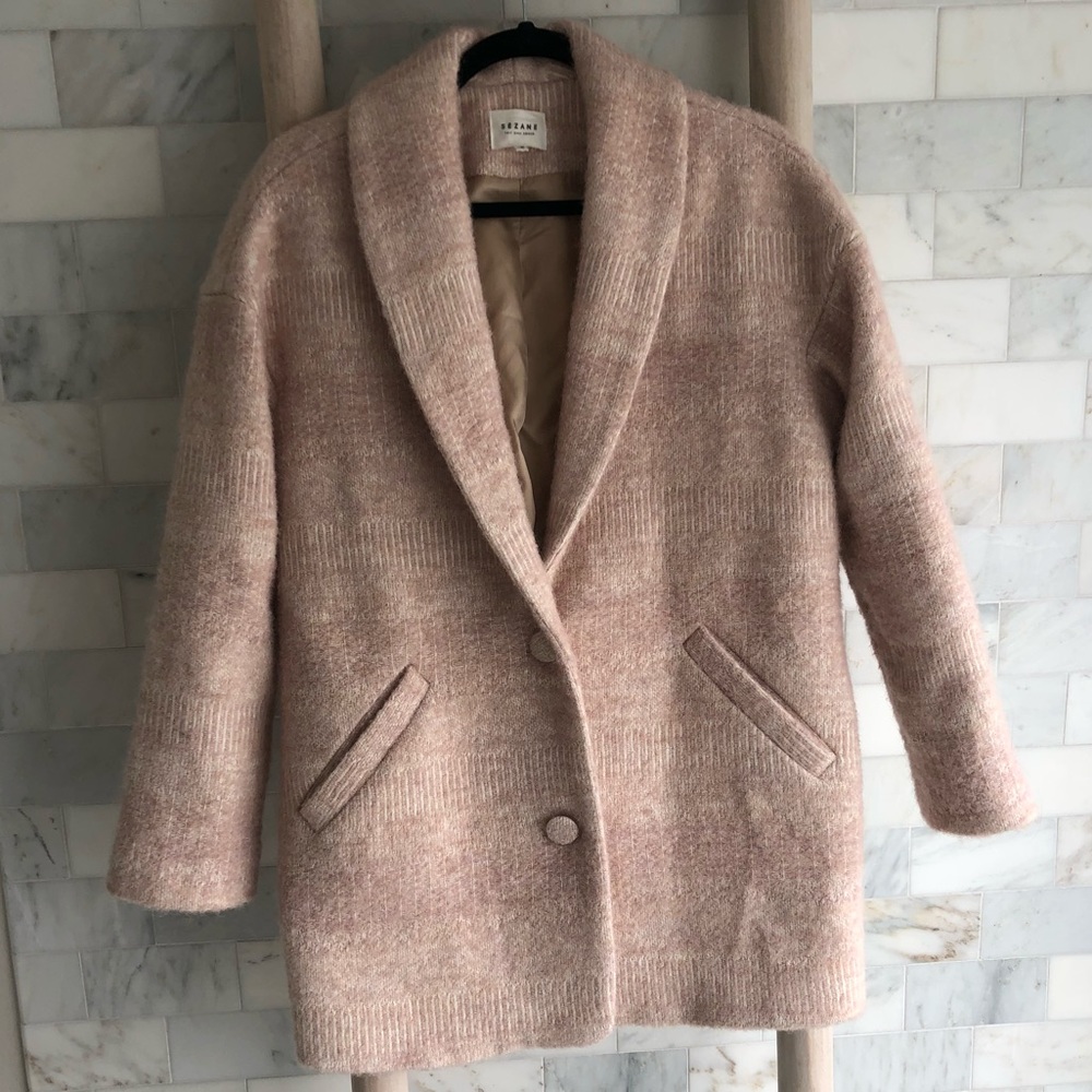 Sezane oversized coat elevated light peach